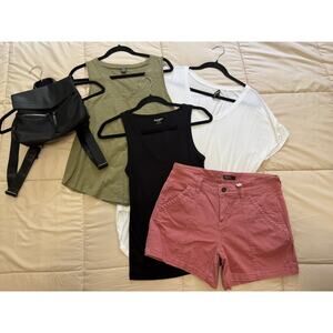 🌿 Weekend Outfit Bundle – Botkier Backpack + Summer Staples Size S/M & 8 Shorts